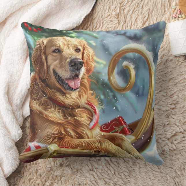 Golden Retriever Dog Weihnachten Kissen (Decke)