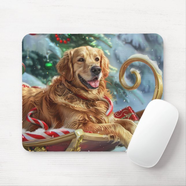 Golden Retriever Dog Weihnachten Mousepad (Mit Mouse)