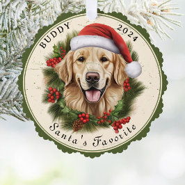 Golden Retriever Dog Weihnachten Ornament Karte