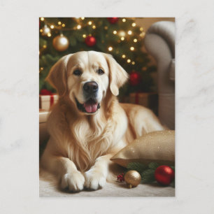 Golden Retriever Dog Weihnachten Postkarte
