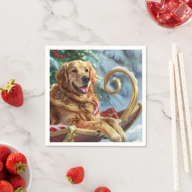 Golden Retriever Dog Weihnachten Serviette (Beispiel)