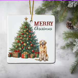Golden Retriever Dog Weihnachtsbaum Keramikornament