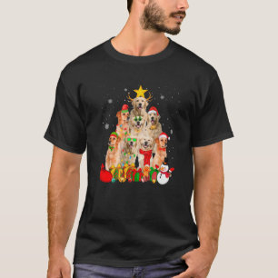Golden Retriever Dog Weihnachtsbaum Lichter Funny  T-Shirt