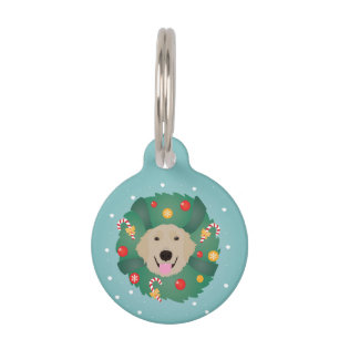 Golden Retriever Dog Weihnachtskranz Haustiermarke