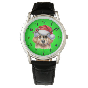 Golden Retriever Dog with Santa Claus Style-82535 Armbanduhr