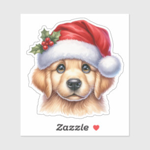 Golden Retriever Dog with Santa Claus Style-82535 Aufkleber