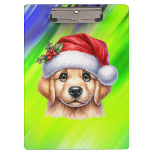 Golden Retriever Dog with Santa Claus Style-82535 Klemmbrett