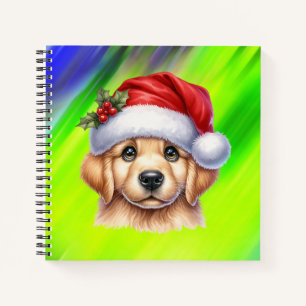 Golden Retriever Dog with Santa Claus Style-82535 Notizbuch
