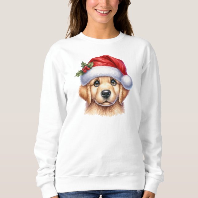 Golden Retriever Dog with Santa Claus Style-82535 Sweatshirt (Vorderseite)