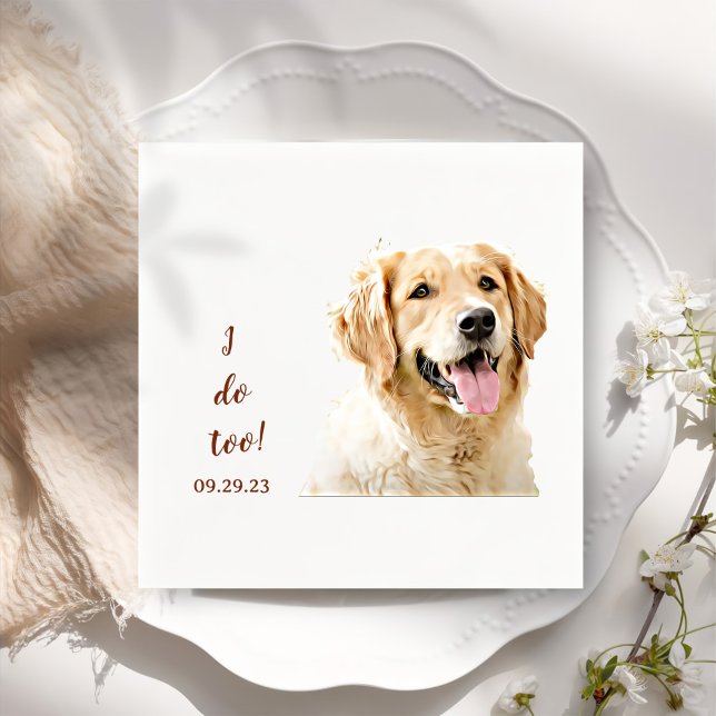 Golden Retriever Dog Zeichnend Personalisiert Ich  Serviette (Von Creator hochgeladen)
