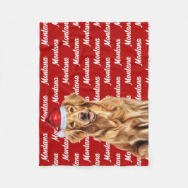 Golden Retriever Dog's Name Weihnachtsfeiertag Fleecedecke