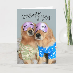 Golden Retriever Dreaming of You Valentine's Day Feiertagskarte