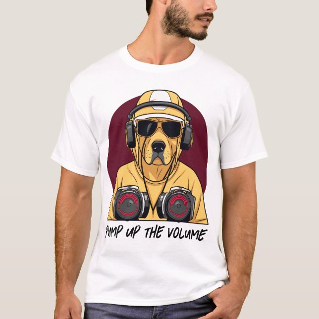 Golden Retriever Dressed als DJ T-Shirt (Vorderseite)