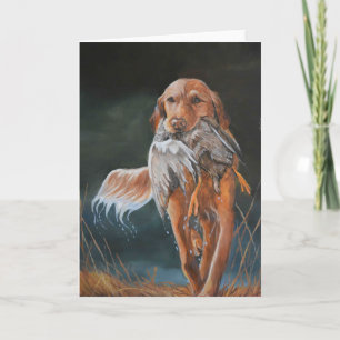 Golden Retriever Duck Dog Art Grußkarte Karte