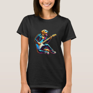 Golden Retriever E-Gitarre Lustiger Hund Rock Ba T-Shirt