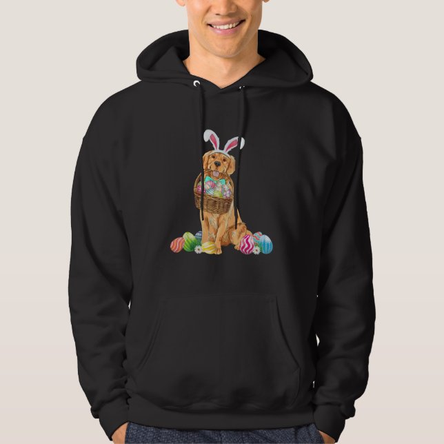 Golden Retriever Easter Day Bunny Eggs Easter Cost Hoodie (Vorderseite)