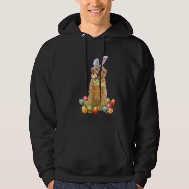 Golden Retriever Easter Day Bunny Eggs Easter Cost Hoodie (Vorderseite)