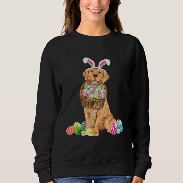 Golden Retriever Easter Day Bunny Eggs Easter Cost Sweatshirt (Vorderseite)