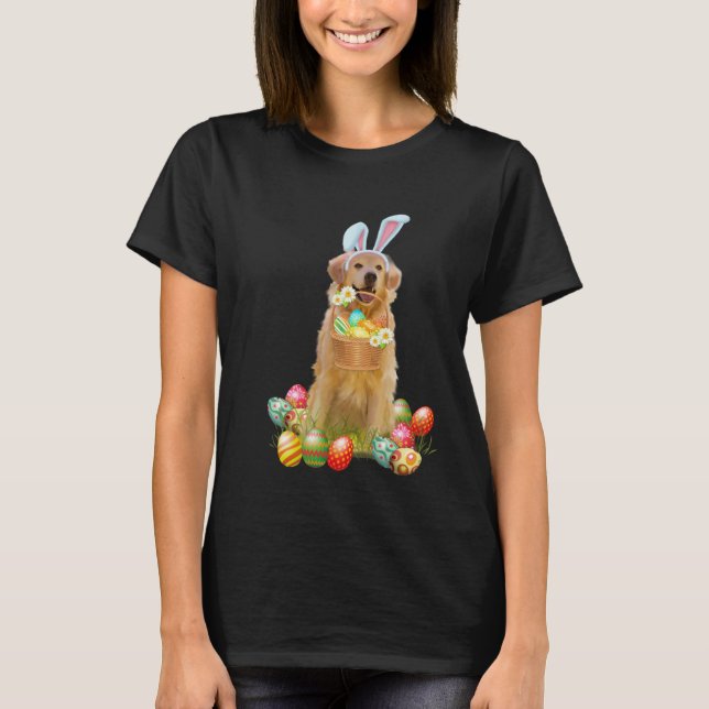 Golden Retriever Easter Day Bunny Eggs Easter Cost T-Shirt (Vorderseite)