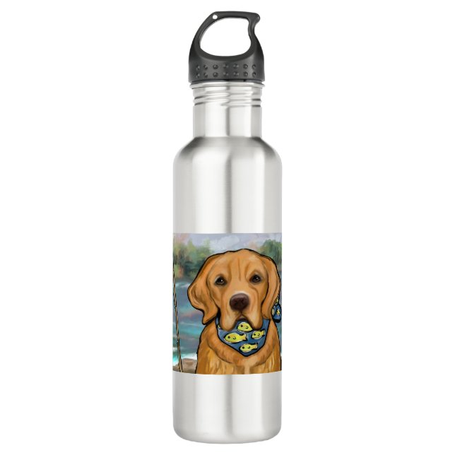 Golden Retriever Edelstahlflasche (Vorderseite)