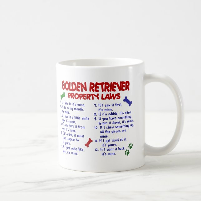 Golden retriever-Eigentums-Gesetze 2 Kaffeetasse (Rechts)