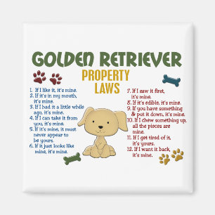 Golden retriever-Eigentums-Gesetze 4 Magnet