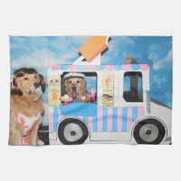 Golden retriever-Eiscreme-LKW