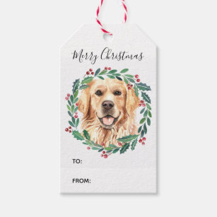 Golden Retriever Elegante Dog Frohe Weihnachten Geschenkanhänger