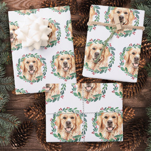 Golden Retriever Elegante Dog Weihnachten Geschenkpapier Set