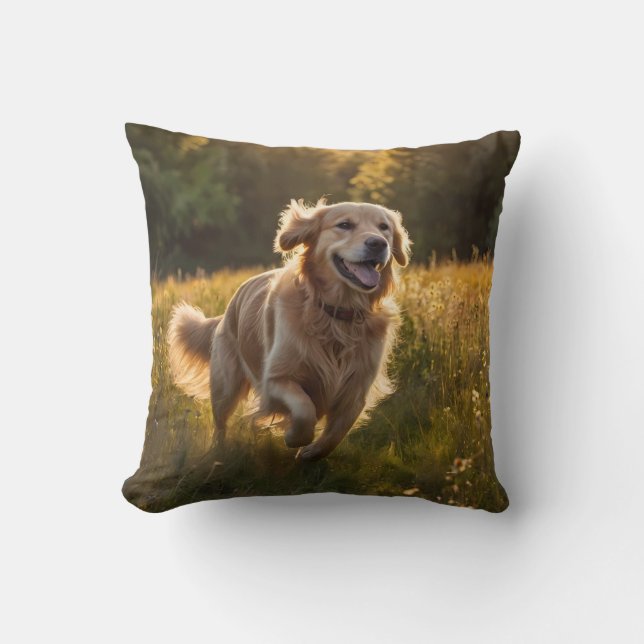 Golden Retriever Elegantes Throw Kissen (Vorderseite)