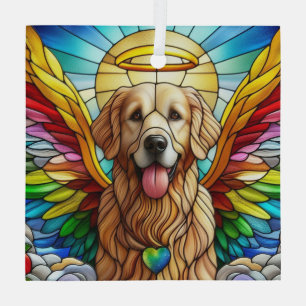 Golden Retriever Engel Regenbogen Sonnenschutz Ornament Aus Glas