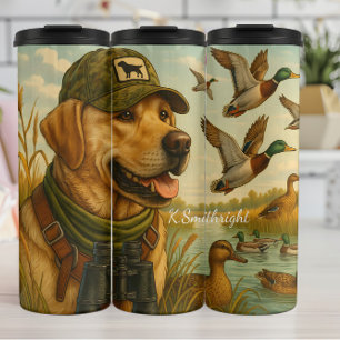 Golden Retriever Entenjagd Thermosbecher
