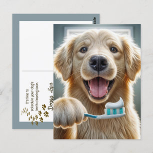 Golden Retriever Erinnerung vom Veterinäramt Postkarte