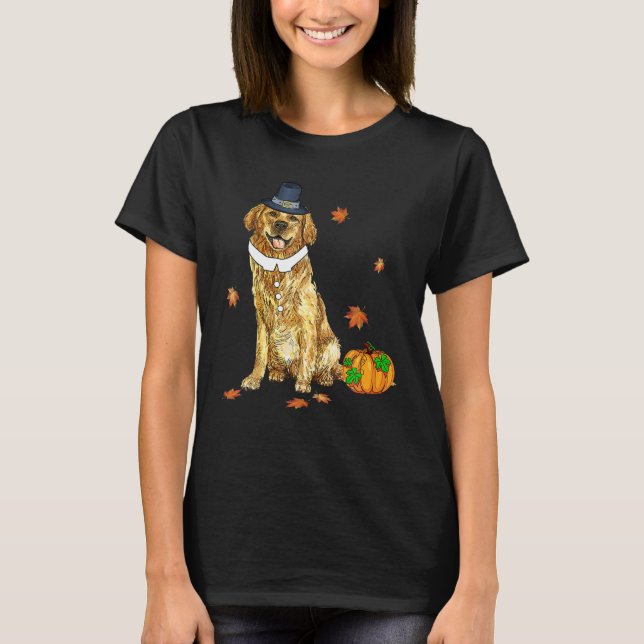 Golden Retriever Erntedank Pilgrim Türkei Männer T-Shirt (Vorderseite)