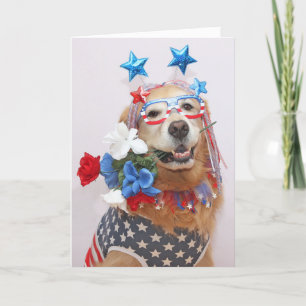 Golden Retriever Fabulous Amerikanische Unabhängig Feiertagskarte