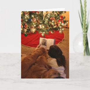 Golden Retriever Family Weihnachtskarte Feiertagskarte