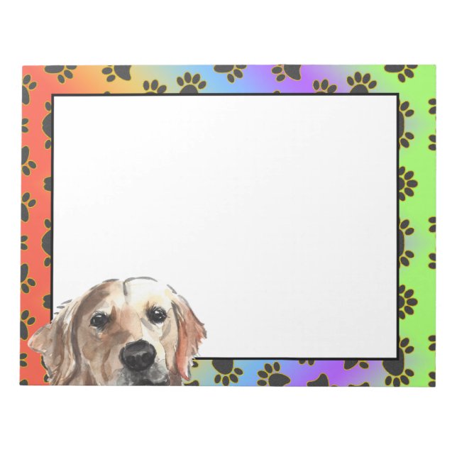Golden Retriever farbenfrohe Hundekuchen Muster Notizblock (Vorderseite)