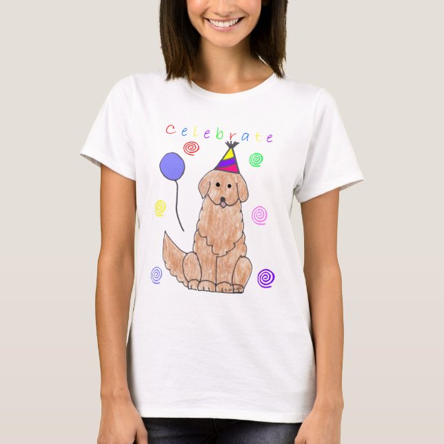 Golden retriever feiern T-Shirt (Vorderseite)