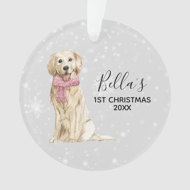 Golden retriever-Feiertags-Weihnachtsverzierung Ornament (Vorderseite)