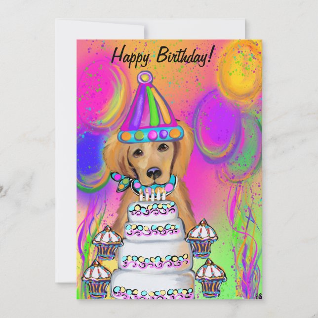 Golden Retriever Feiertagskarte (Vorderseite)