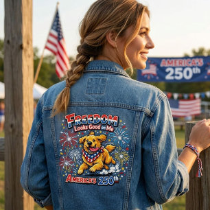 Golden Retriever Feuerwerk 250. Jubiläum Jeansjacke