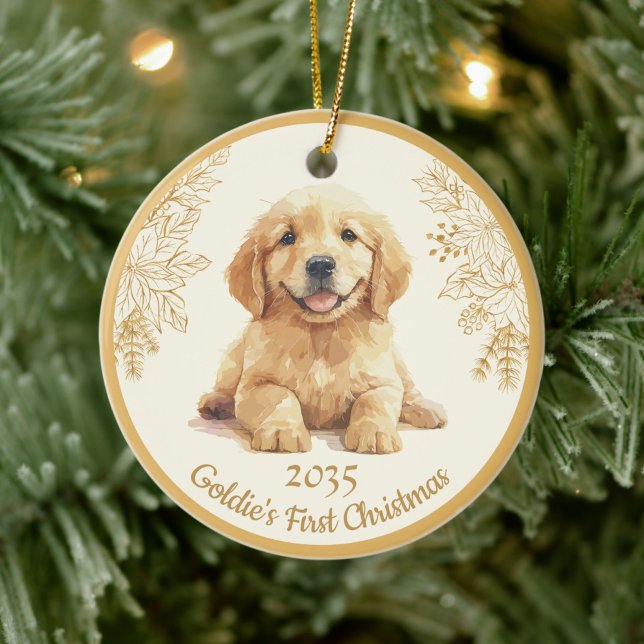 Golden Retriever First Christmas  Keramik Ornament (Von Creator hochgeladen)