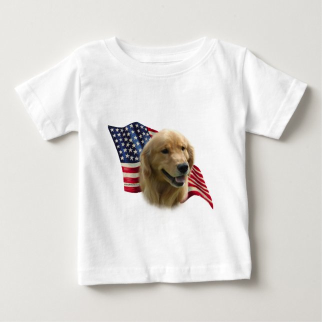 Golden Retriever Flag Baby T-shirt (Vorderseite)