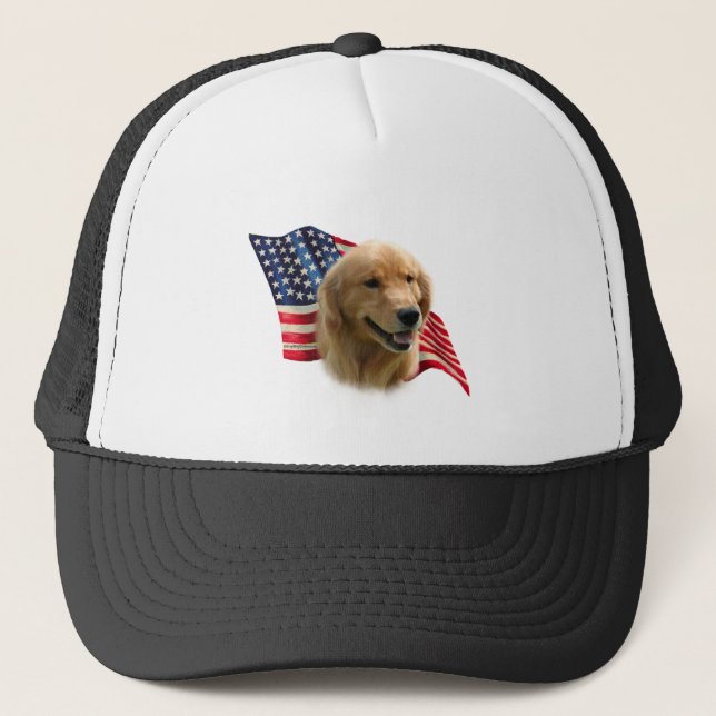 Golden Retriever Flag Truckerkappe (Vorderseite)