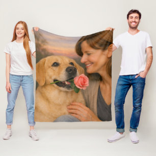 Golden Retriever Fleecedecke – Kuschelige Pet Art