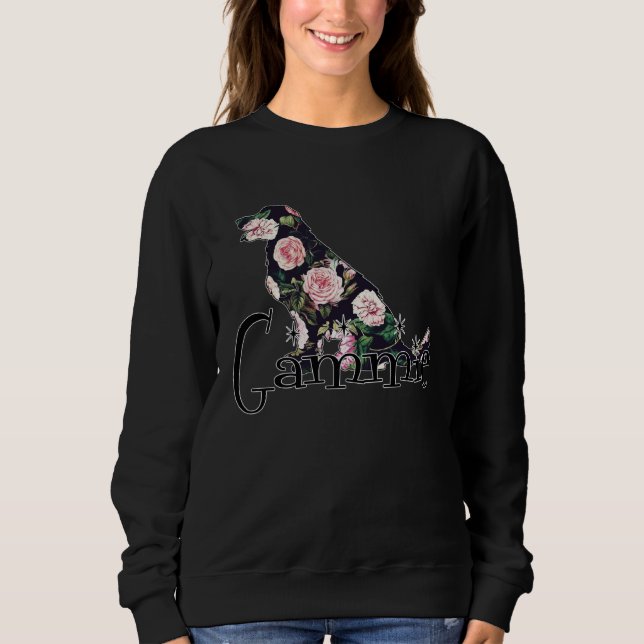 Golden Retriever Floral Gammie Dog  Christmas Sweatshirt (Vorderseite)