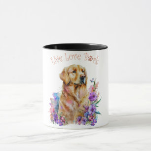 Golden Retriever Floral Tasse
