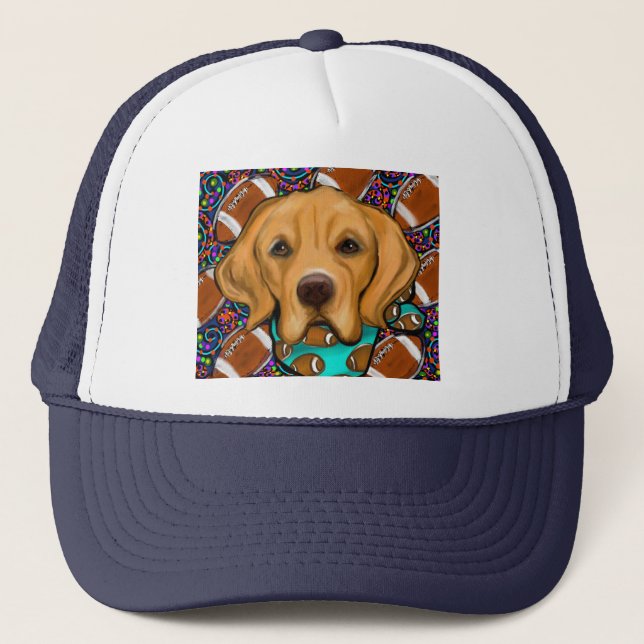 Golden Retriever Football Truckerkappe (Vorderseite)