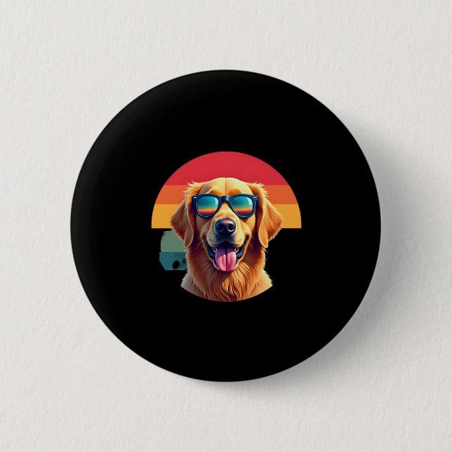 Golden Retriever for Kids Boys Girls Sonnenbrille  Button (Vorderseite)