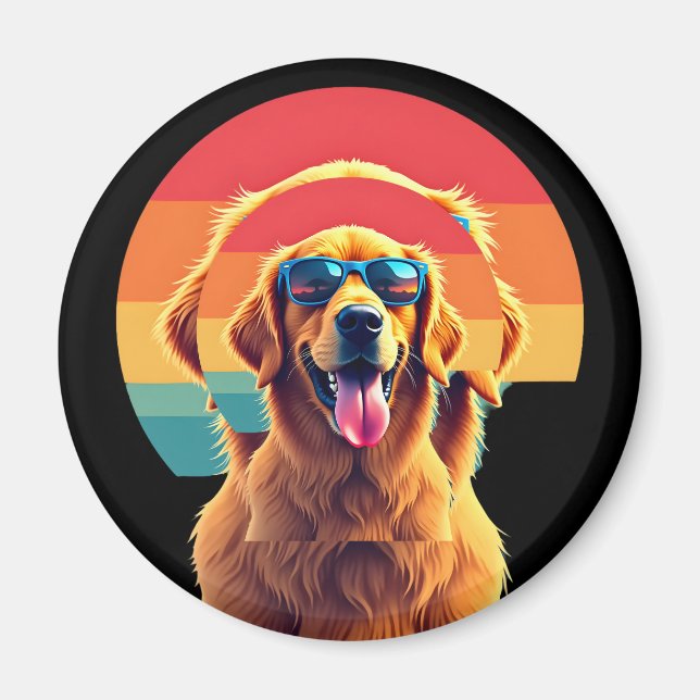Golden Retriever for Kids Boys Girls Sonnenbrille  Magnet (Vorne)